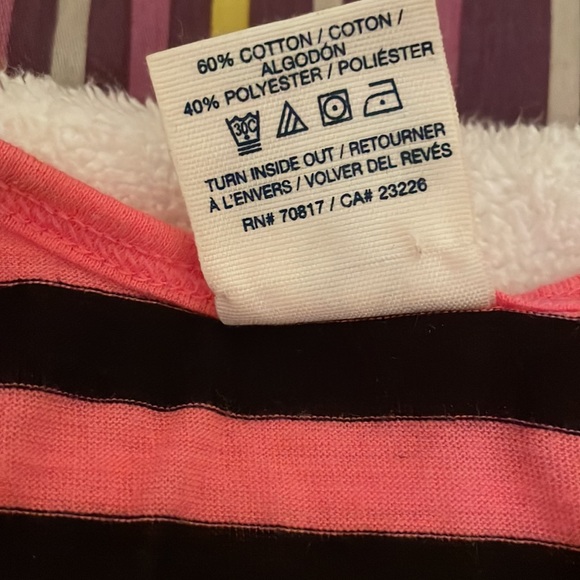 PINK tank top with racer back. Size s. Pink/black and white. - Picture 3 of 7